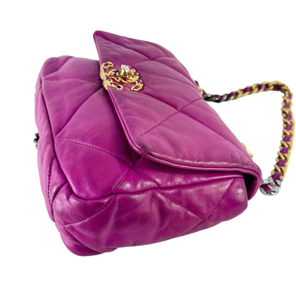 CHANEL 19 Flap Orchid Purple Quilted Lambskin Chain Link Crossbody Bag - Picture 4 of 16
